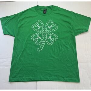 Hanes Beefy-T Graphic Print Men's XL T-Shirt Green